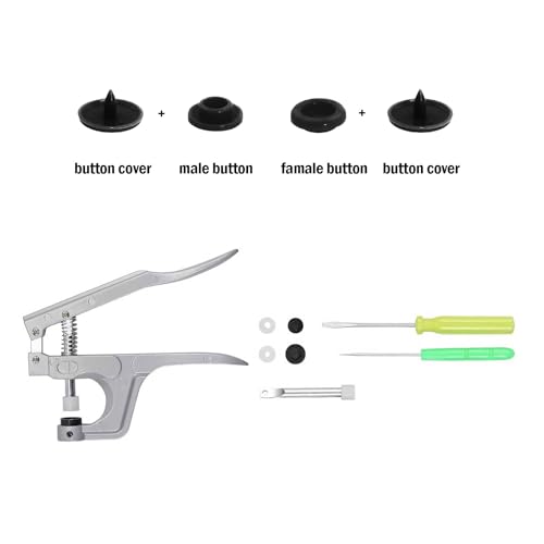 IMNTHO Snaps and Snap Pliers Set, 100 Sets Black T5 KAM Buttons, Snap Fasteners Kit for Sewing, Clothing, Crafting - Image 2