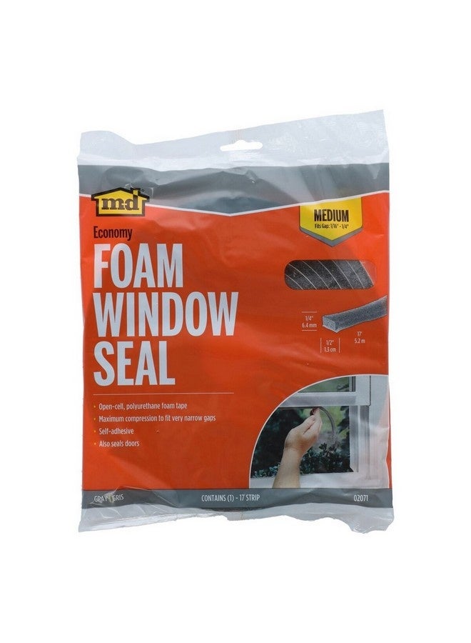 M-D Building Products Foam Window Seal for Medium Gaps Grey 1/2 Inch x 17ft 2071 - Image 1