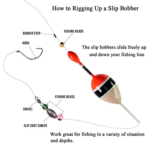 THKFISH Fishing Floats Bobbers Slide Floats Balsa Fishing Bobber Slip Bobbers for Crappie Panfish Trout Bass (1/2oz 2"x5.28") (1/6 1.6"x4.8") 5Pcs (Wood and Red, 1/2 oz 2"x5.28" - 5Pcs) - Image 2