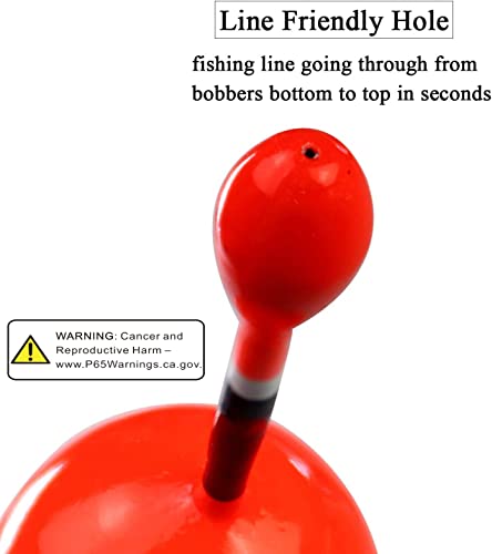 THKFISH Fishing Floats Bobbers Slide Floats Balsa Fishing Bobber Slip Bobbers for Crappie Panfish Trout Bass (1/2oz 2"x5.28") (1/6 1.6"x4.8") 5Pcs (Wood and Red, 1/2 oz 2"x5.28" - 5Pcs) - Image 3