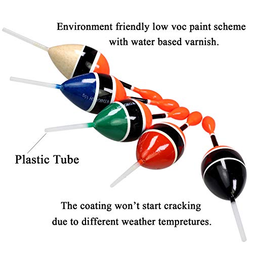 THKFISH Fishing Floats Bobbers Slide Floats Balsa Fishing Bobber Slip Bobbers for Crappie Panfish Trout Bass (1/2oz 2"x5.28") (1/6 1.6"x4.8") 5Pcs (Wood and Red, 1/2 oz 2"x5.28" - 5Pcs) - Image 5