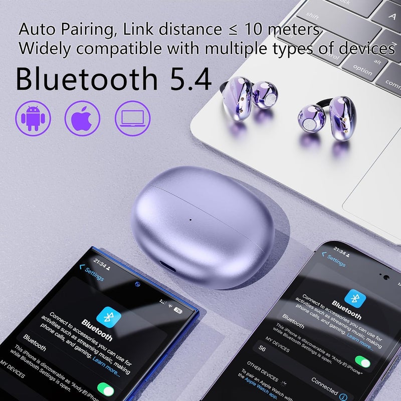 سماعات مفتوحة الأذن - سماعات أذن بلوتوث لاسلكية مع ميكروفون بتصميم مشبك - Image 5