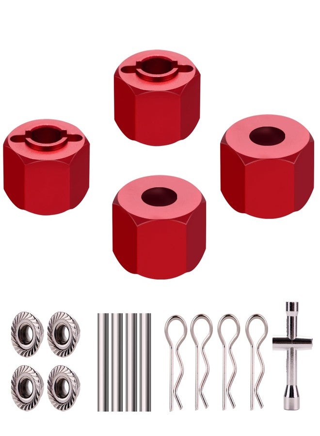 Mesimsple Alloy Wheel Hex Hub Lock Nut & Body Clips for 1/16 H16207 16208 16209 16210 H16H H16E H16P H16BM H16BM H16GT H16DR Series Upgrades Part Red - Image 1
