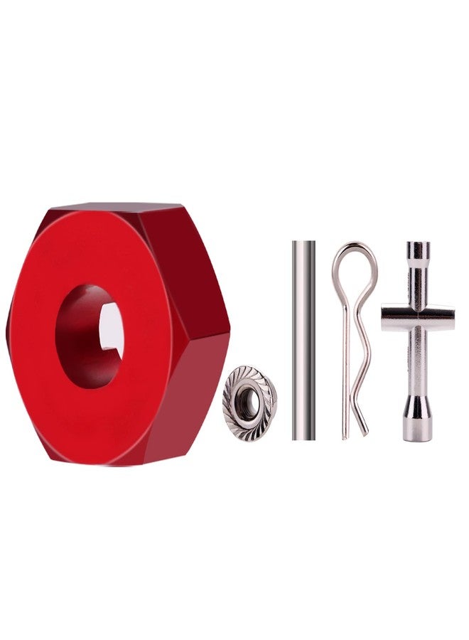 Mesimsple Alloy Wheel Hex Hub Lock Nut & Body Clips for 1/16 H16207 16208 16209 16210 H16H H16E H16P H16BM H16BM H16GT H16DR Series Upgrades Part Red - Image 4