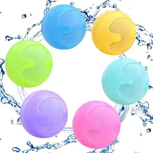 QETRABONE 6 Pcs Reusable Water Balloons MagnetsFree Refillable Water Balloons Quick Fill Summer Outdoor for Adults - Image 1