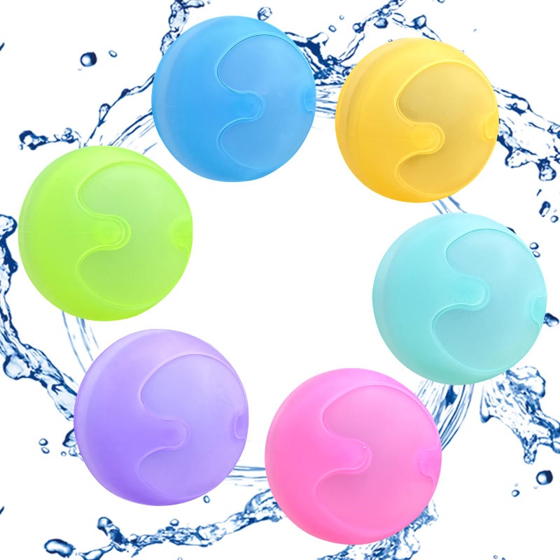 QETRABONE 6 Pcs Reusable Water Balloons MagnetsFree Refillable Water Balloons Quick Fill Summer Outdoor for Adults - Image 3