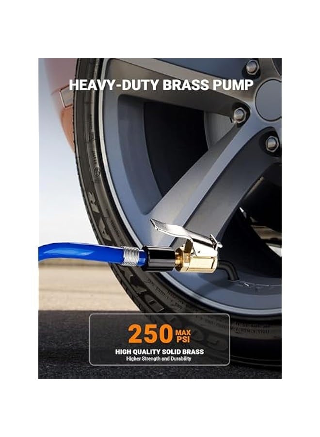 2 Pcs Brass Locking Tire Air Chuck, Tire Inflator Hose Adapter for Twist On Connection Convert to Lock On, No Air Leakage Air Compressor Pump Clip On Tire Chucks, Tire Nozzle with Tire Valve Thread - Image 3