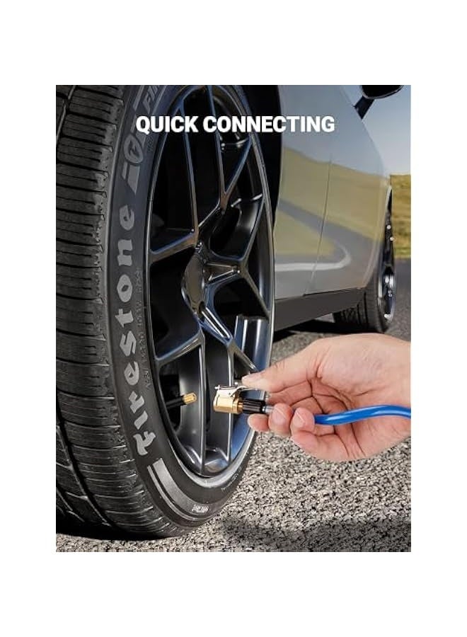 2 Pcs Brass Locking Tire Air Chuck, Tire Inflator Hose Adapter for Twist On Connection Convert to Lock On, No Air Leakage Air Compressor Pump Clip On Tire Chucks, Tire Nozzle with Tire Valve Thread - Image 5