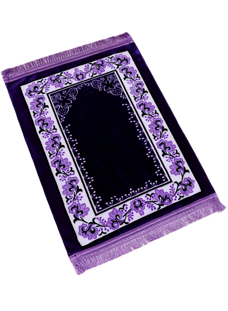 Traditional Polyester Spun Yarn Prayer Mat 70x115 cm Large Portable, Multicolor Islamic Prayer rug Janamaz Sajjadah for Muslim Men and Women