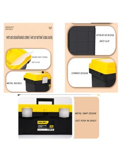 Malfah Enterprises Malfah Tool Box Plastic With Metal Lock 19 Measured Diagonally Like Tv Screen With Tray DLTC290  - Image 2