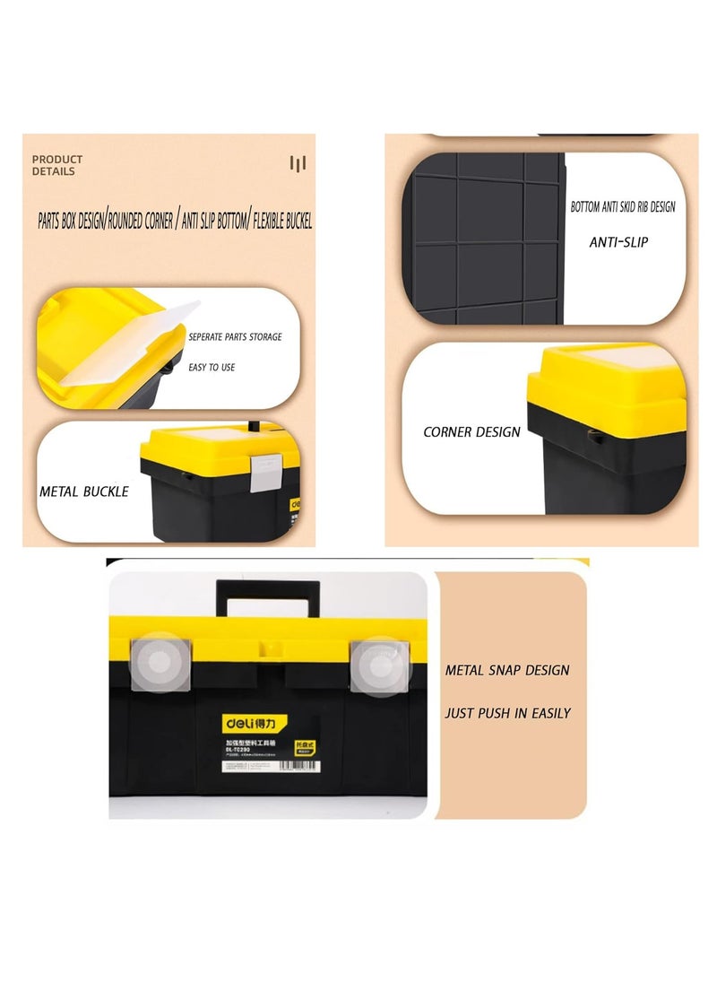 Malfah Enterprises Malfah Tool Box Plastic With Metal Lock 19 Measured Diagonally Like Tv Screen With Tray DLTC290  - Image 2