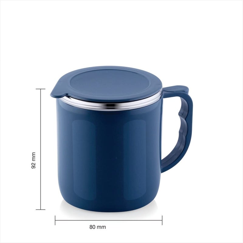 MARWALL Inner Stainless Steel Double Wall Coffee Mug with Lid200ml Pack of 2 PcsMulti Color - Image 5