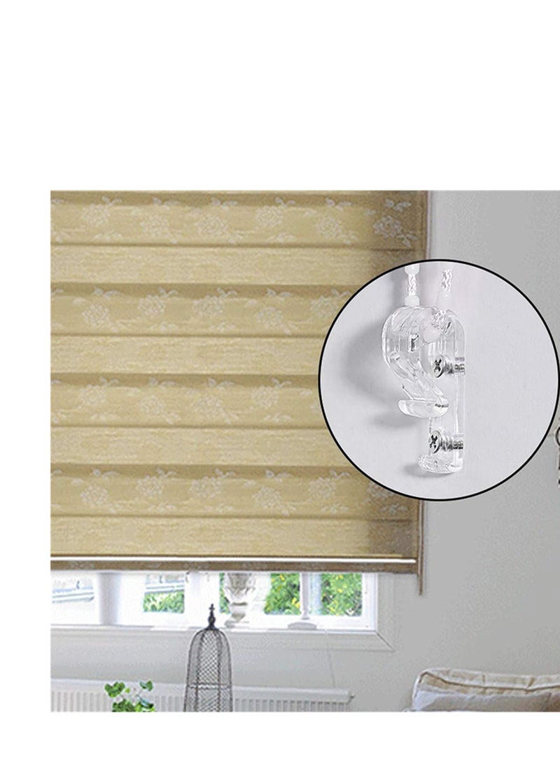 Excefore Curtain Clear P Clips Hook, Plastic Roller Blind Safety Clips for Cord, Blind Cord Safety Device Clips for Vertical and Roman Roller Blinds Curtain Ball Chain Cord Control with Screws 8Pcs - Image 2