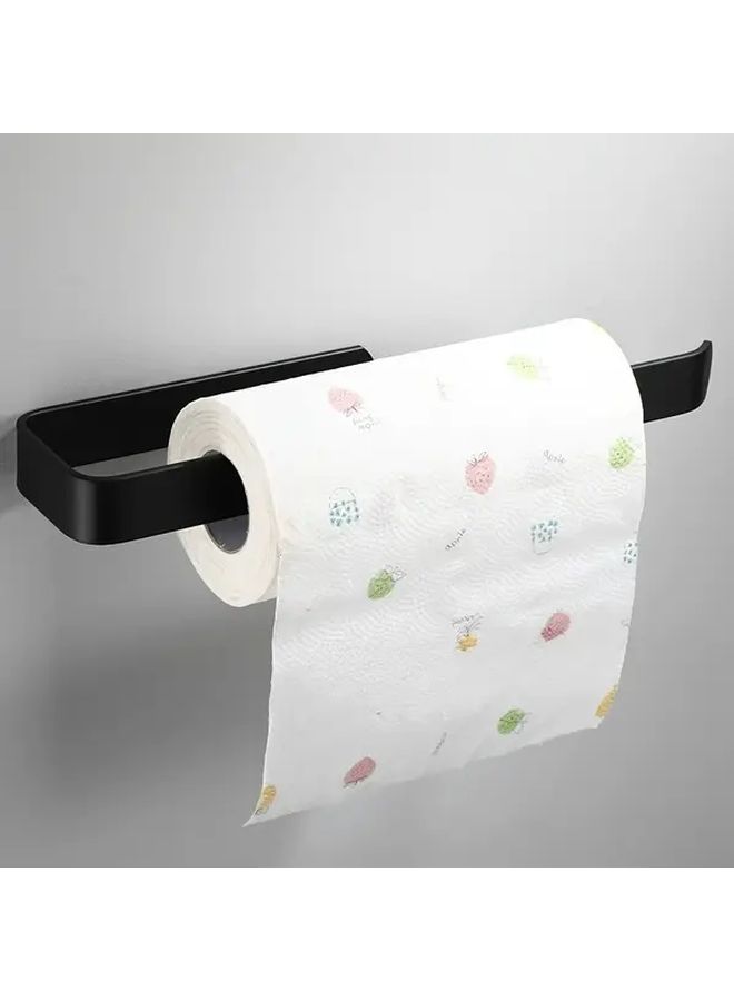 Black Self Adhesive Wall Hanging Organizer Space Saving Dual Purpose Tissue Holder For Paper Rolls Hand Towels Kitchen Bathroom Storage No Drilling Plastic - Image 5
