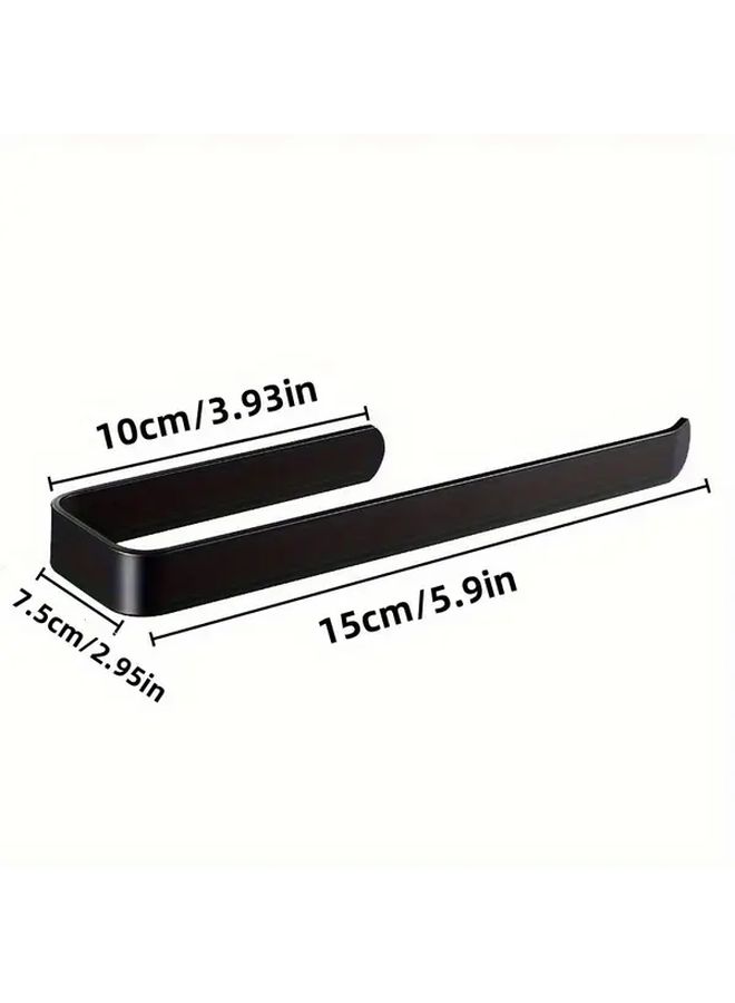Black Self Adhesive Wall Hanging Organizer Space Saving Dual Purpose Tissue Holder For Paper Rolls Hand Towels Kitchen Bathroom Storage No Drilling Plastic - Image 2