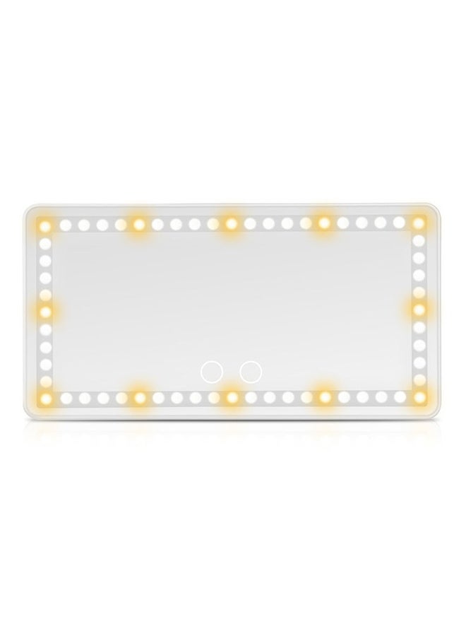 Car Makeup Mirror with Lighting, 60 LED Lights and USB Charging Port, Touchscreen-Designed Car Mirror Rear View Mirror Sun Shading Cosmetic Mirror (White) - Image 2
