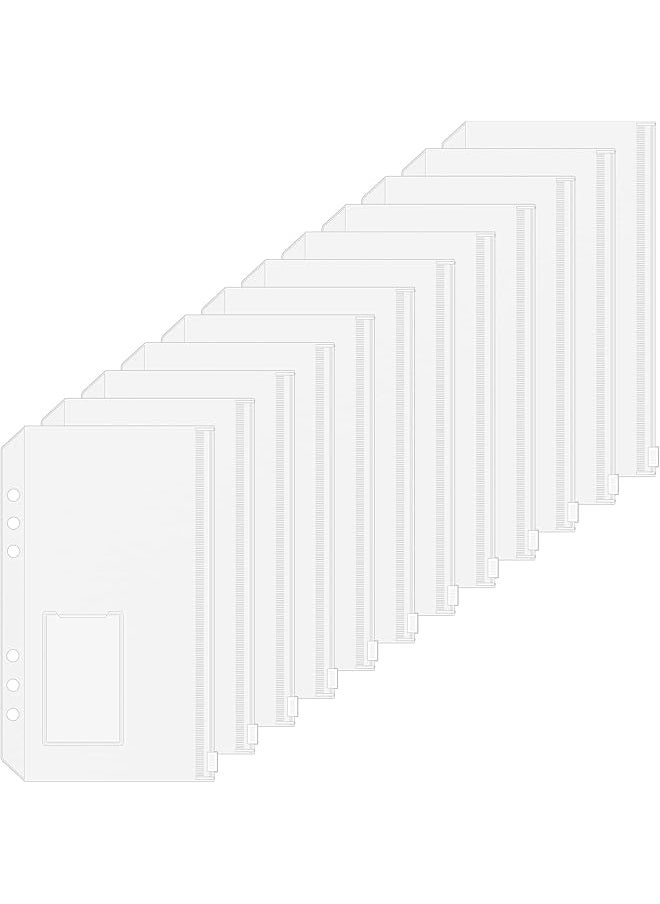erorex - 12Pcs A6 Pvc Zipper Envelope Set With Label Pockets Binder Folders - Image 1
