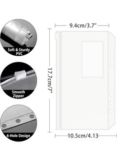 erorex 12Pcs A6 Pvc Zipper Envelope Set With Label Pockets Binder Folders  - Image 2