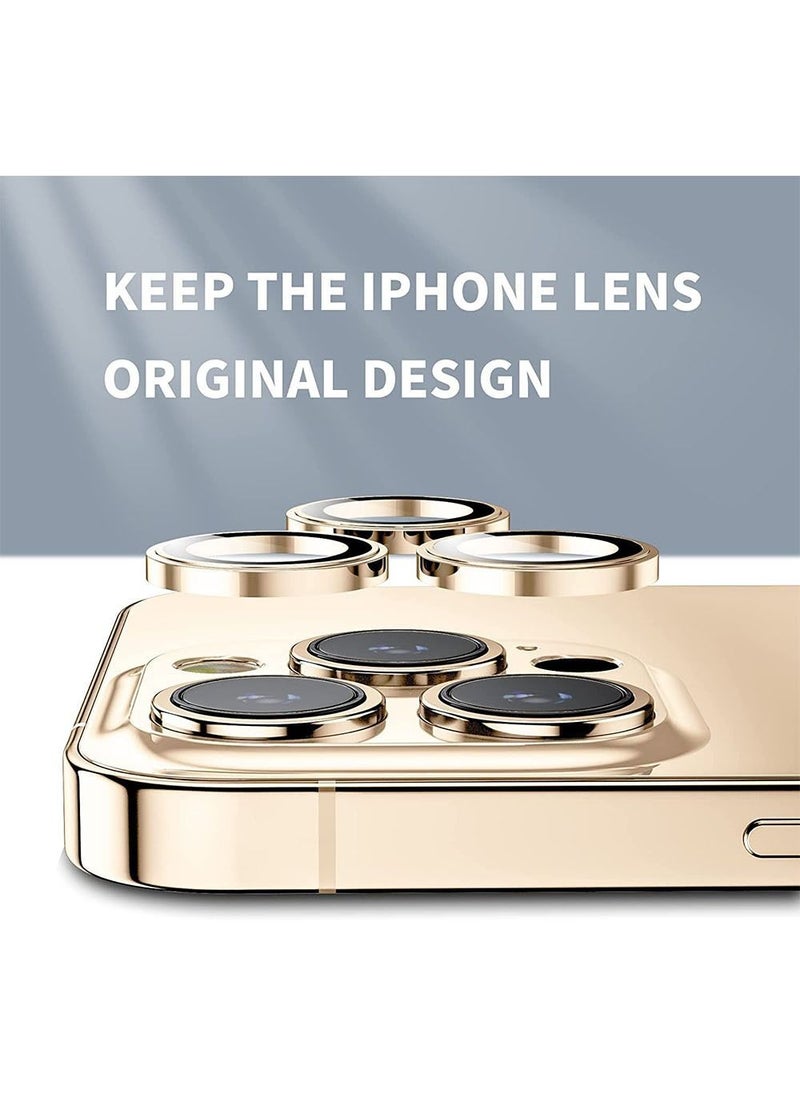 Generic Anti-scratch Tempered Glass Camera Cover For iPhone14 Pro / 14 Pro Max Gold  - Image 2