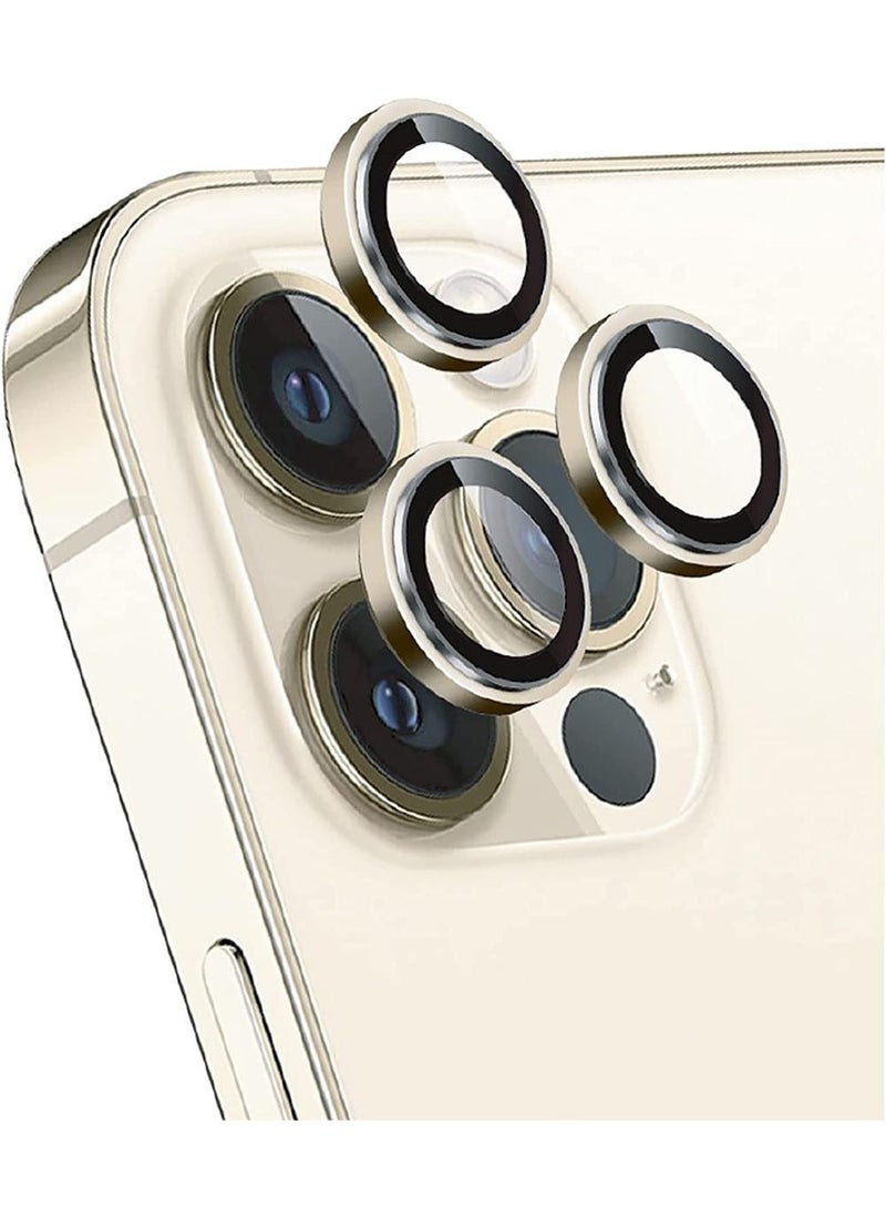 Generic Anti-scratch Tempered Glass Camera Cover For iPhone14 Pro / 14 Pro Max Gold  - Image 1