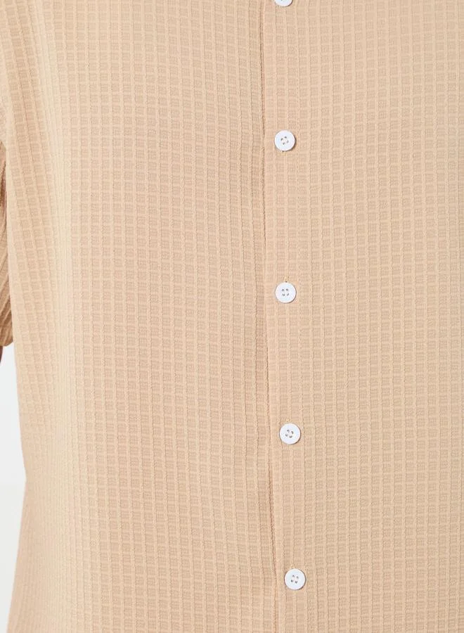 Take Two  Men Textured Spread Collar Shirt and Pants Co-Ords for Men | Best Price UAE