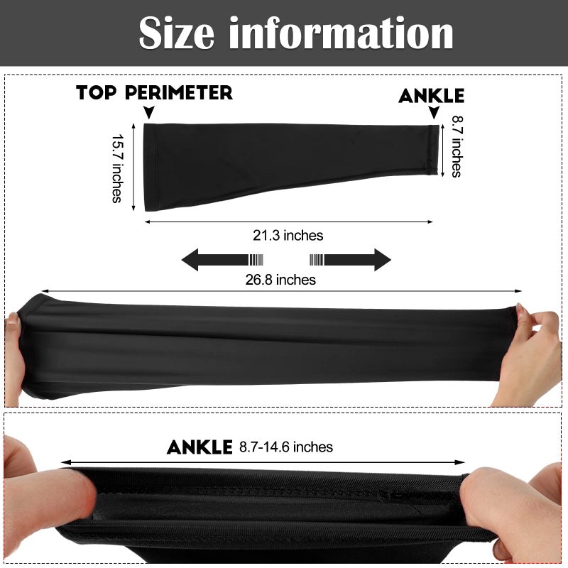 Skylety Leg Sleeves Compression Long Knee Sleeve UV Protection for Men Women Sport Basketball Football (Black, White, Gray,6 Pieces) - Image 3