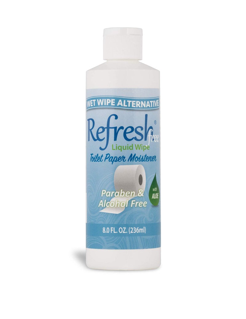 Refresh Liquid Wipe Toilet Paper Foam Dispenser Refill for Sensitive Skin EcoFriendly Flushable Wet Wipe Alternative with Witch Hazel and Aloe Alcohol Free 8 oz Refill