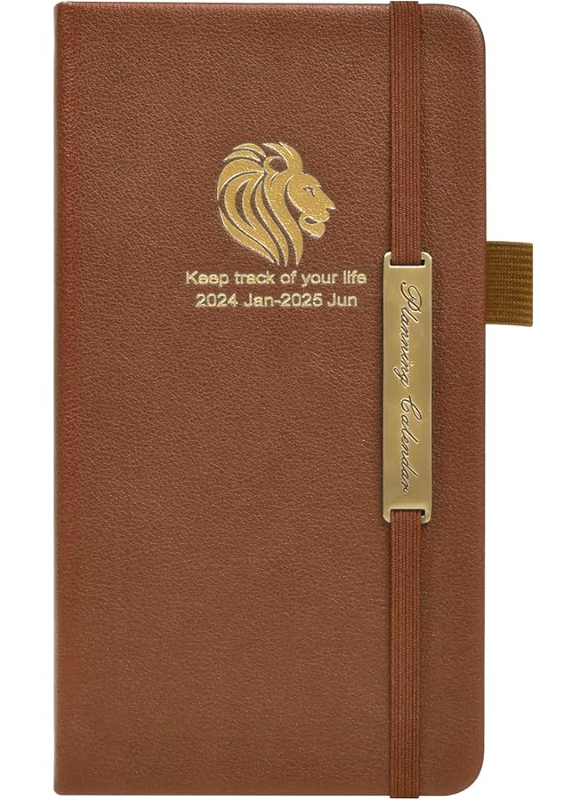 erorex 2024 2025 Pocket Planner Weekly And Monthly 18 Months Pocket Calendar Jan. 2024 Jun. 2025 Weekly And Daily Appointment Book Pocket Calendar 2024 Leather Cover 6.7  - Image 1