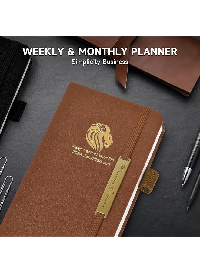 erorex 2024 2025 Pocket Planner Weekly And Monthly 18 Months Pocket Calendar Jan. 2024 Jun. 2025 Weekly And Daily Appointment Book Pocket Calendar 2024 Leather Cover 6.7  - Image 5