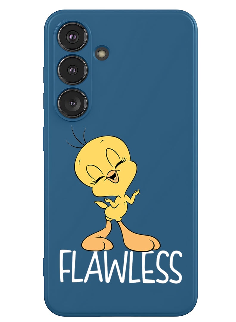 Theodor Protective Slim Fit Case Liquid Silicone Cover with Full Body Protection Anti-Scratch Shockproof Case For Samsung Galaxy S25 Plus (Blue) - Flawless - White - Image 1