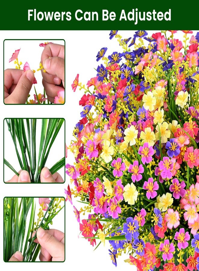 trytuny 10 PCS Artificial Plants Outdoor,Artificial Flowers UV Resistant Fake Flowers,Fake Plastic Faux Flowers for Porch Window Box Home Garden Decor - Image 3