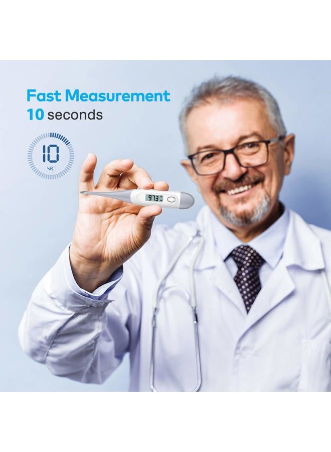 Boncare 10 Seconds Digital Thermometer for Adults and Kids - Accurate & Safe Rectal Thermometer for Baby with Fever Alarm, Oral Thermometer FSA HSA Eligible (Gray) - Image 2