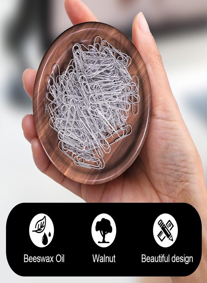Grwanpen Large Beech Wood Paper Clip Holder, Paper Clips are Included in Package. - Image 2