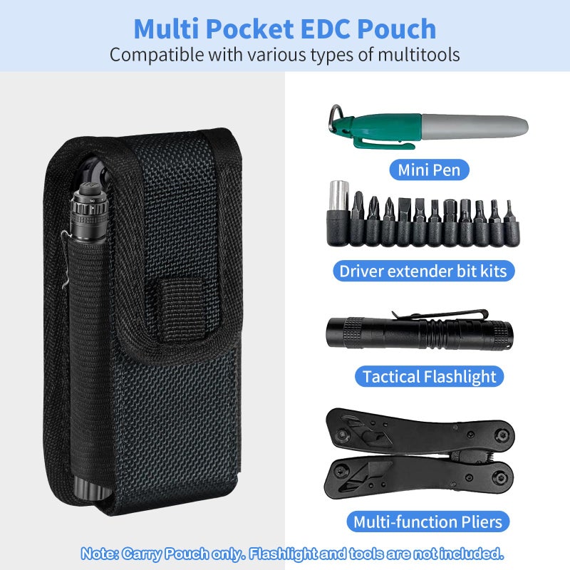 KENOBEE Multitool Sheath EDC Pouch Compatible with Leatherman Wave Plus Wingman Surge Rebar, Multi-Purpose Belt Clip Tool Holder Bag, Utility Tactical Waist Pack Camping Hiking Pocket Organizer Case - Image 2