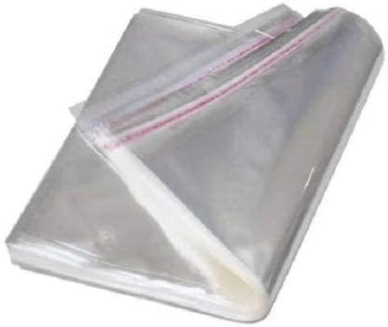 Webshoppers Webshoppers Self Adhesive BOPP Seal Transparent Plastic Packing Bags Pouches for Multipurpose Garments Clothes Saree Shirt 100 14 x 18 with Powder Puff  - Image 1