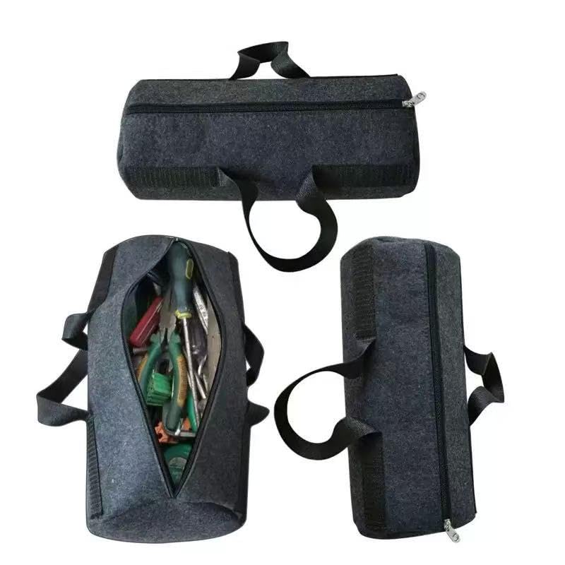 JVCV حقيبة أدوات صغيرة مصنوعة من الفelt بحجم 15 بوصة للسيارات، سعة كبيرة بفم واسع، مجموعة تخزين بسحاب، حقيبة يد لتنظيم صندوق السيارة، SUV، سيدان، شاحنة، ميني فان (صغيرة - حقيبة أدوات)، رمادي - Image 3