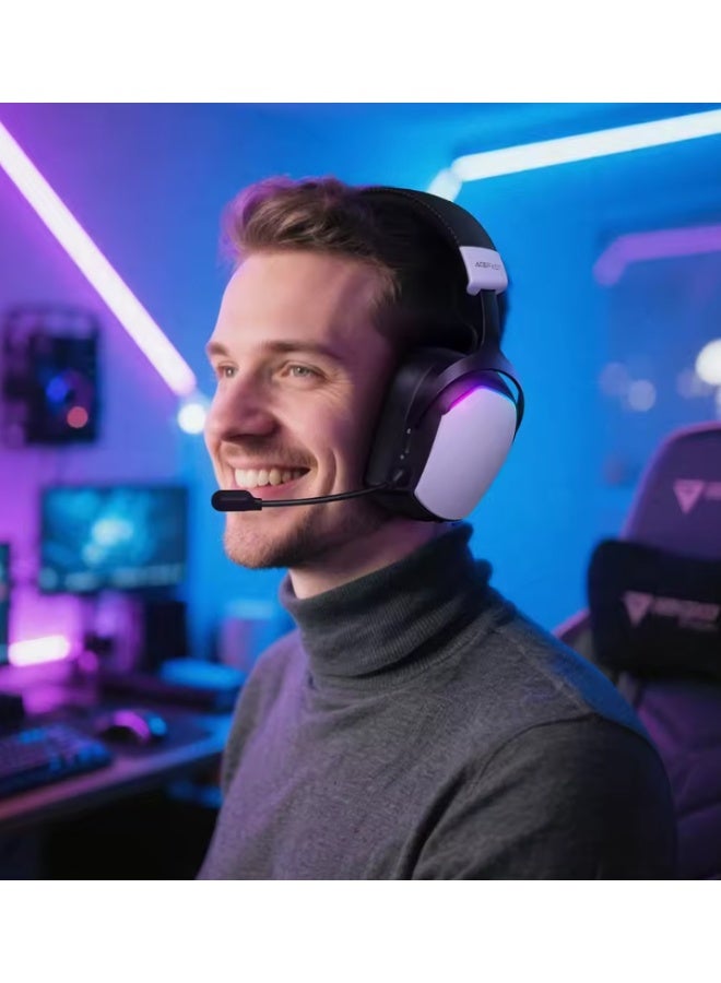 ACEFAST Ultra Low Latency Wireless Gaming Headset with RGB Lighting, Detachable 50mm Microphones, and 2.4G Bluetooth Speaker - Image 5