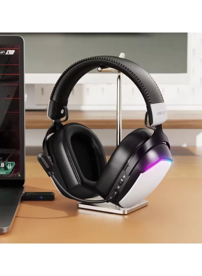 ACEFAST Ultra Low Latency Wireless Gaming Headset with RGB Lighting, Detachable 50mm Microphones, and 2.4G Bluetooth Speaker - Image 4