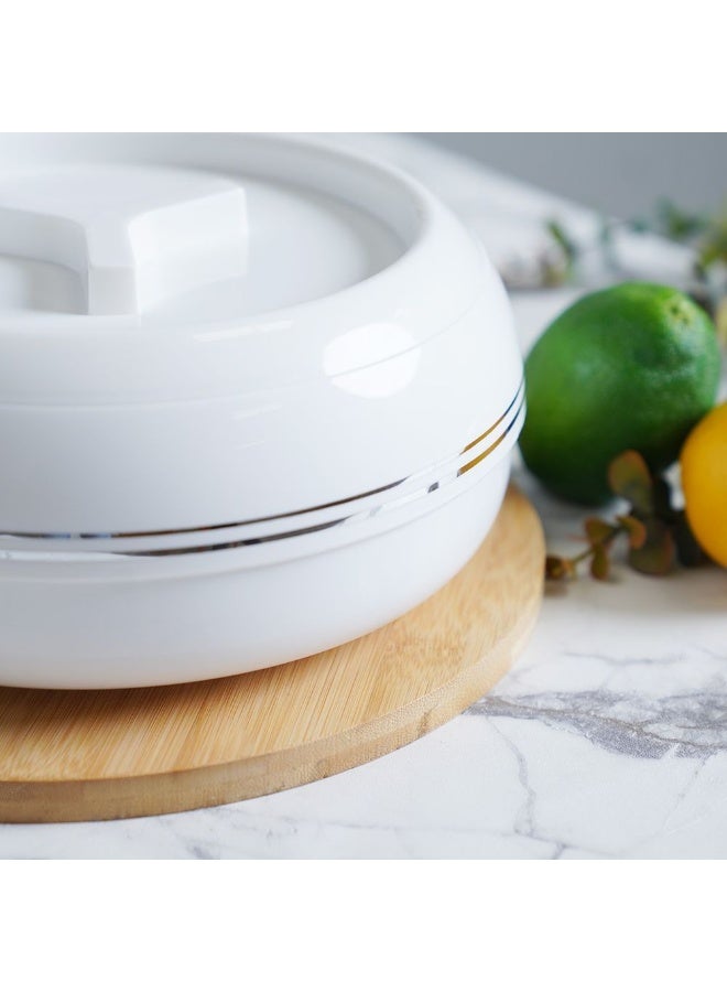 DANUBE HOME Palazio Casserole 7500ml White – Premium Insulated Food Storage & Serving Hot Pot, Leak-Proof, Stylish & Durable Design, Perfect for Family Meals & Parties  - Image 3