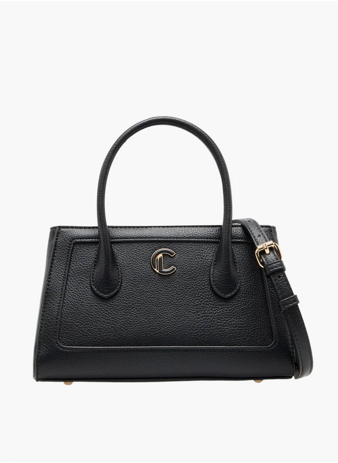 Le Confort Women's Monogram Print Tote Bag with Detachable Strap and Zip Closure