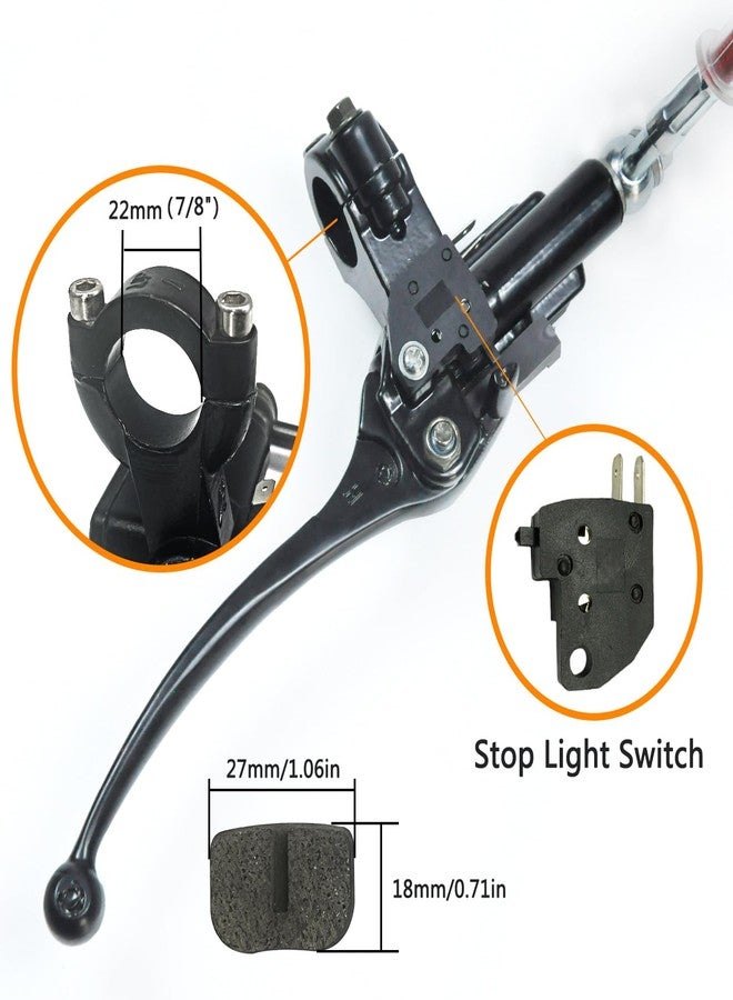 HOLATO 50 Inch Upgraded Hydraulic Brake Master Cylinder Caliper System with Brake Pads for 97cc 2.8HP Baja DoodleBug Dirt Bug DB30 Blitz Mini Bike Mini Moto On Left 7/8" Handlebars Parts Red - Image 4