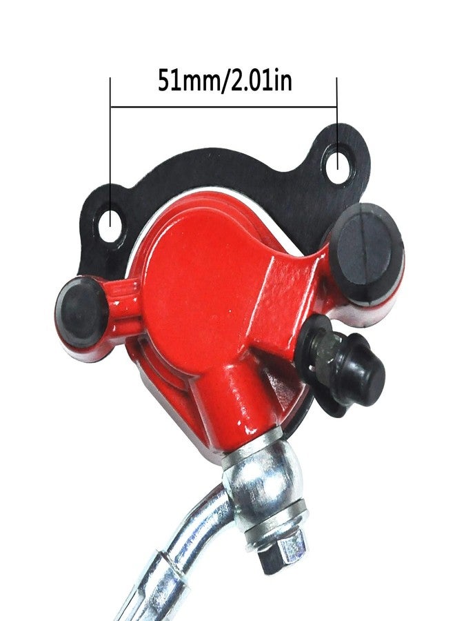 HOLATO 50 Inch Upgraded Hydraulic Brake Master Cylinder Caliper System with Brake Pads for 97cc 2.8HP Baja DoodleBug Dirt Bug DB30 Blitz Mini Bike Mini Moto On Left 7/8" Handlebars Parts Red - Image 3