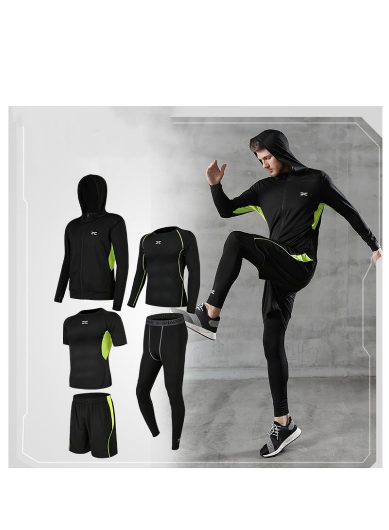 KUYING Men's Fitness Suit Sportswear Quick Drying Set 