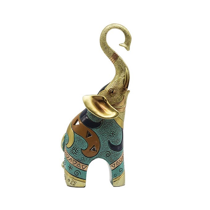 GOLD ELEPHANT STATUE AND SMALL FIGURINE FOR HOME DECOR