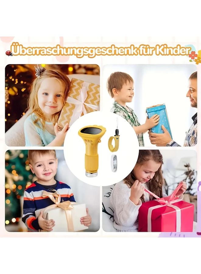 RIVGOT Kids Digital Microscope 2 Inch IPS Screen 1000X Magnification Portable USB Microscope Brown - Image 3