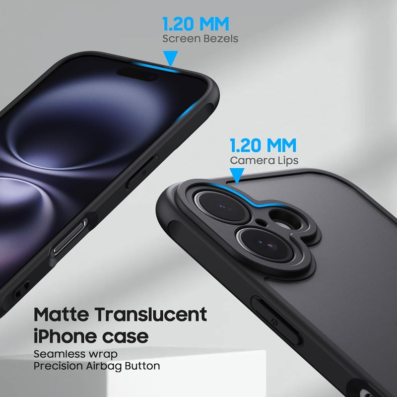 Demark Matte Case for iPhone 16,Frosted Translucent Back Phone Cover,Shockproof Drop Protection Cover for iPhone 16 Case (iphone 16) - Image 2