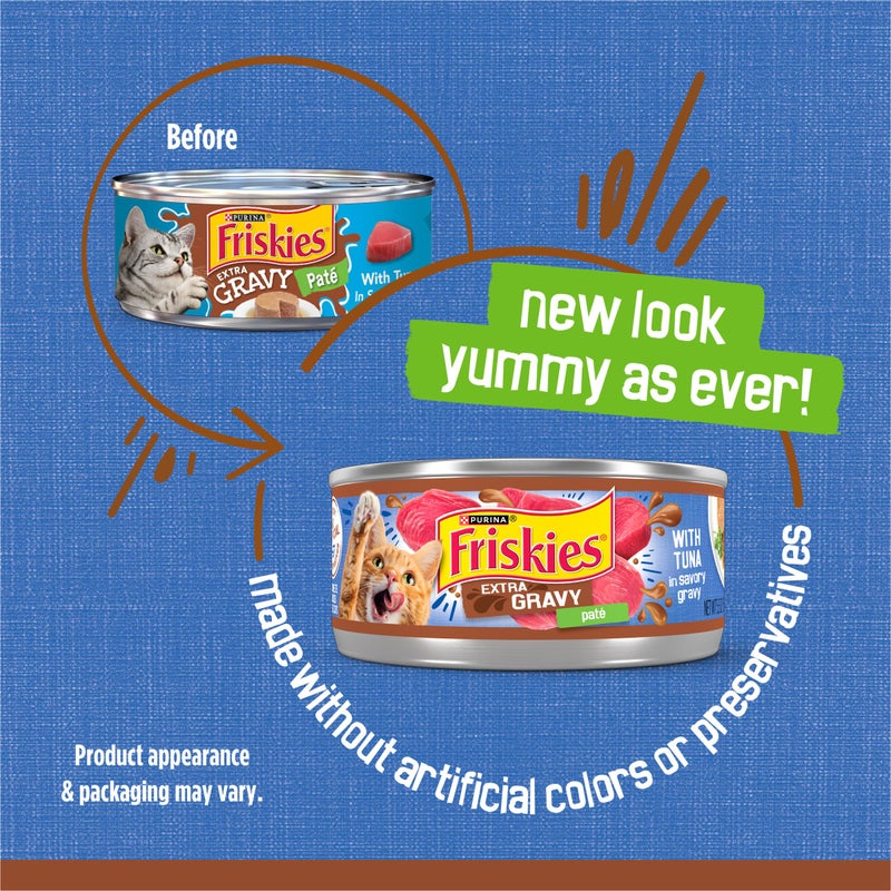 Friskies Purina Friskies Wet Cat Food Pate, Extra Gravy With Tuna - (Pack of 24) 5.5 oz. Cans - Image 2
