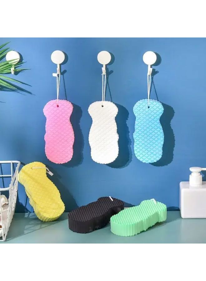 4 Pack Ultra Soft Exfoliating Bath Sponges White Grey Blue Pink Reusable Body Scrub - Image 2