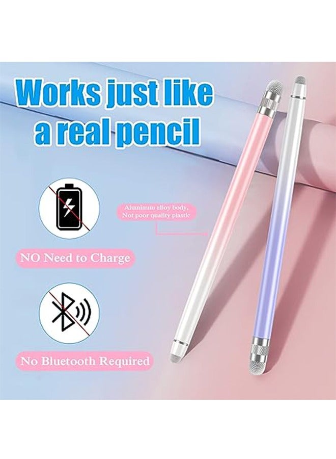 2PCS Stylus Pens For Touch Screens, Pen iPhone/iPad/Tablet Android/Microsoft Surface, Compatible With All Screens(White Pink/White Purple) - Image 2