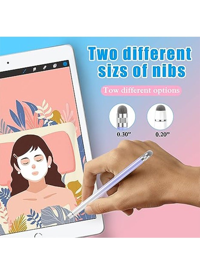 2PCS Stylus Pens For Touch Screens, Pen iPhone/iPad/Tablet Android/Microsoft Surface, Compatible With All Screens(White Pink/White Purple) - Image 3